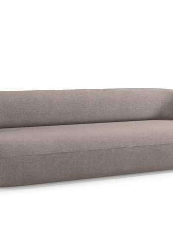 MICADONI Jenny sofa, 4 seter - brun boucl og sort plast