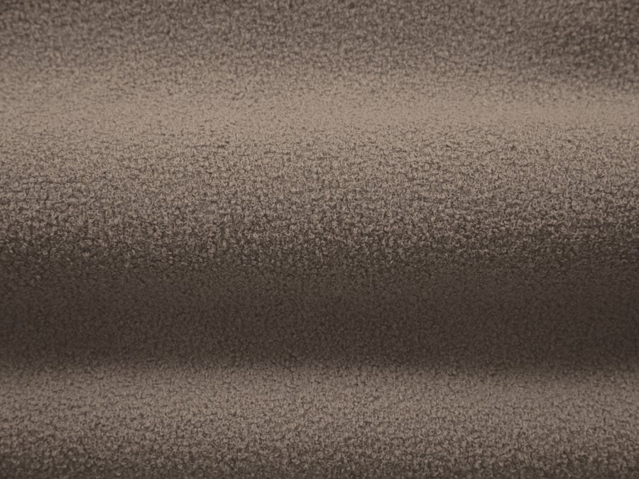 MICADONI Jenny sofa, 4 seter - brun boucl og sort plast