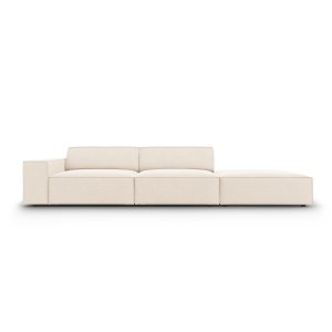 MICADONI Jodie sofa, hjre, 3 sder - beige fljl og sort plast