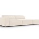 MICADONI Jodie sofa, hyre, 3 seter - beige flyel og sort plast
