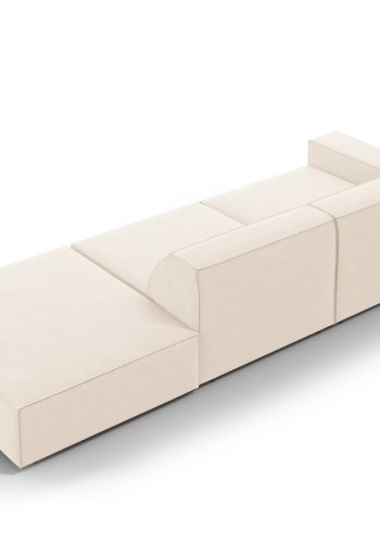 MICADONI Jodie sofa, hyre, 3 seter - beige flyel og sort plast