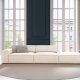 MICADONI Jodie sofa, hyre, 3 seter - beige flyel og sort plast