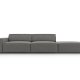 MICADONI Jodie sofa, hyre, 3 seter - gr flyel og sort plast