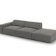 MICADONI Jodie sofa, hyre, 3 seter - gr flyel og sort plast