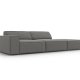 MICADONI Jodie sofa, hyre, 3 seter - gr flyel og sort plast