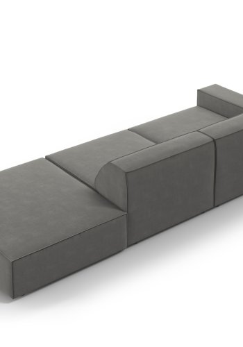 MICADONI Jodie sofa, hyre, 3 seter - gr flyel og sort plast