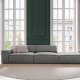 MICADONI Jodie sofa, hyre, 3 seter - gr flyel og sort plast