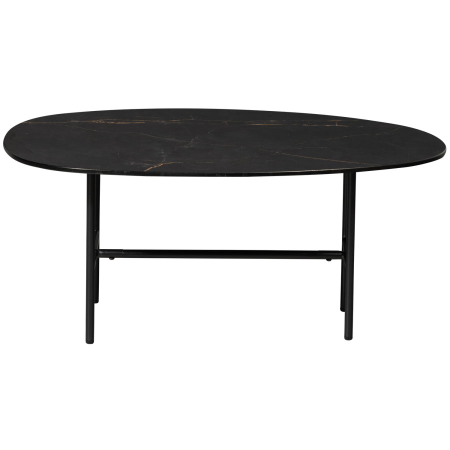 WOOOD VAJEN SOFFBORD MED MARMORLOOK BORDSKIVA SVART 80x60C