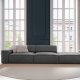 MICADONI Jodie sofa, hyre, 3 seter - gr flyel og sort plast