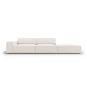 MICADONI Jodie sofa, hjre, 3 sder - beige stof og sort plast