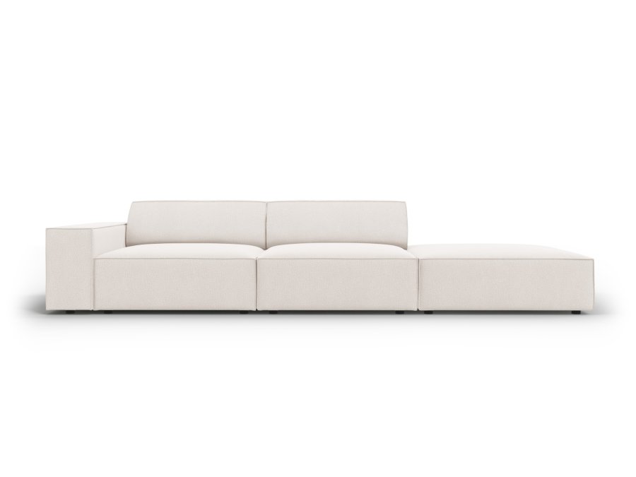 MICADONI Jodie sofa, hyre, 3 seter - beige stoff og sort plast