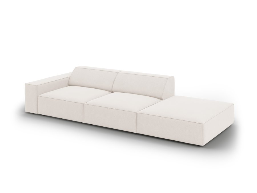 MICADONI Jodie sofa, hyre, 3 seter - beige stoff og sort plast