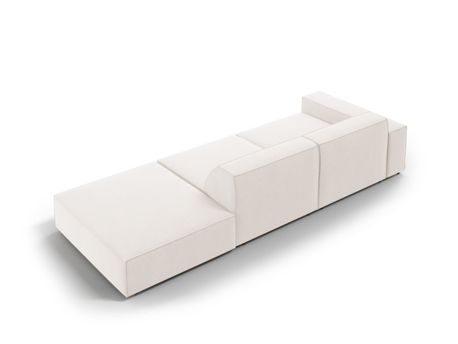 MICADONI Jodie sofa, hyre, 3 seter - beige stoff og sort plast