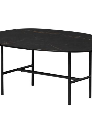 WOOOD VAJEN SOFFBORD MED MARMORLOOK BORDSKIVA SVART 80x60C