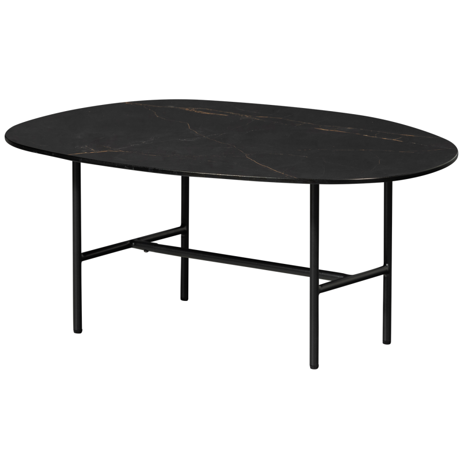 WOOOD VAJEN SOFFBORD MED MARMORLOOK BORDSKIVA SVART 80x60C