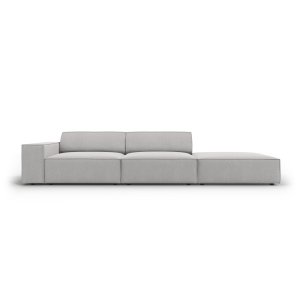 MICADONI Jodie sofa, hjre, 3 sder - gr stof og sort plast