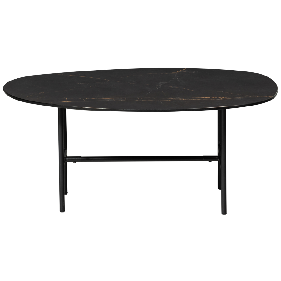 WOOOD VAJEN SOFFBORD MED MARMORLOOK BORDSKIVA SVART 80x60C