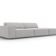 MICADONI Jodie sofa, hyre, 3 seter - grtt stoff og sort plast