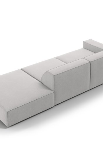 MICADONI Jodie sofa, hyre, 3 seter - grtt stoff og sort plast
