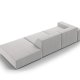 MICADONI Jodie sofa, hyre, 3 seter - grtt stoff og sort plast