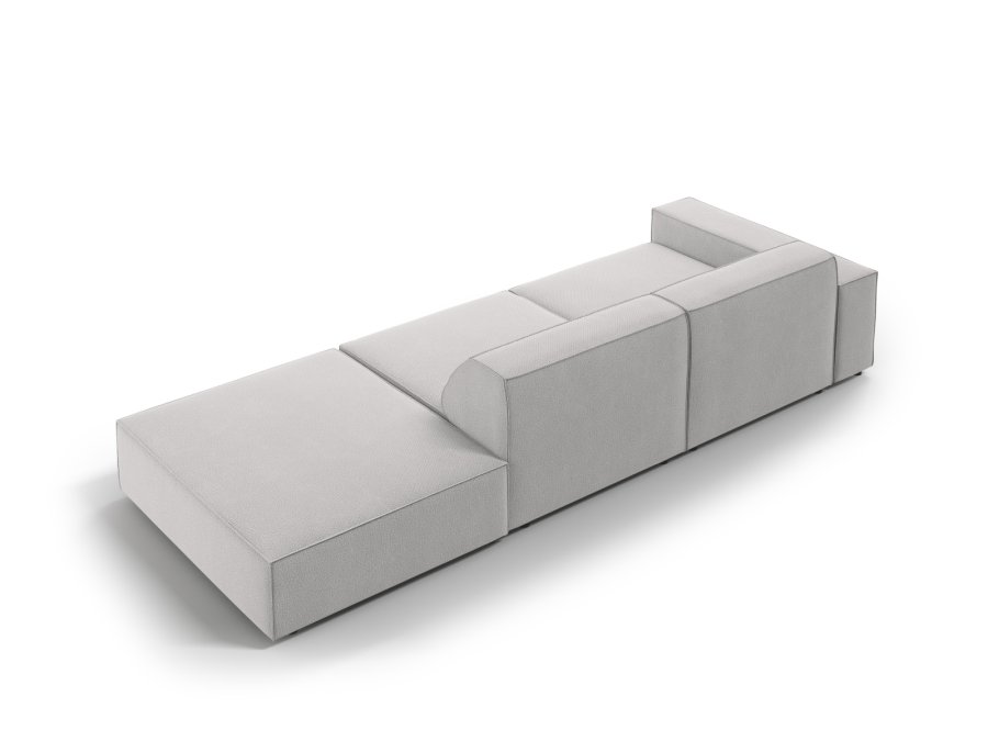 MICADONI Jodie sofa, hyre, 3 seter - grtt stoff og sort plast