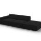MICADONI Jodie sofa, hyre, 3 seter - svart stoff og sort plast