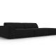 MICADONI Jodie sofa, hyre, 3 seter - svart stoff og sort plast