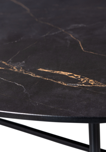 WOOOD VAJEN SOFFBORD MED MARMORLOOK BORDSKIVA SVART 80x60C