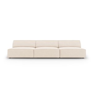 MICADONI Jodie sofa, 3 sder - beige fljl og sort plast