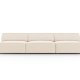 MICADONI Jodie sofa, 3 seter - beige flyel og sort plast