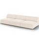 MICADONI Jodie sofa, 3 seter - beige flyel og sort plast