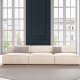 MICADONI Jodie sofa, 3 seter - beige flyel og sort plast