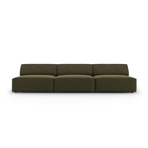 MICADONI Jodie sofa, 3 sder - grn fljl og sort plast