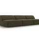 MICADONI Jodie sofa, 3 seter - grnn flyel og sort plast