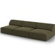 MICADONI Jodie sofa, 3 seter - grnn flyel og sort plast