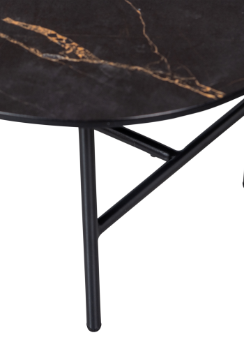 WOOOD VAJEN SOFFBORD MED MARMORLOOK BORDSKIVA SVART 80x60C