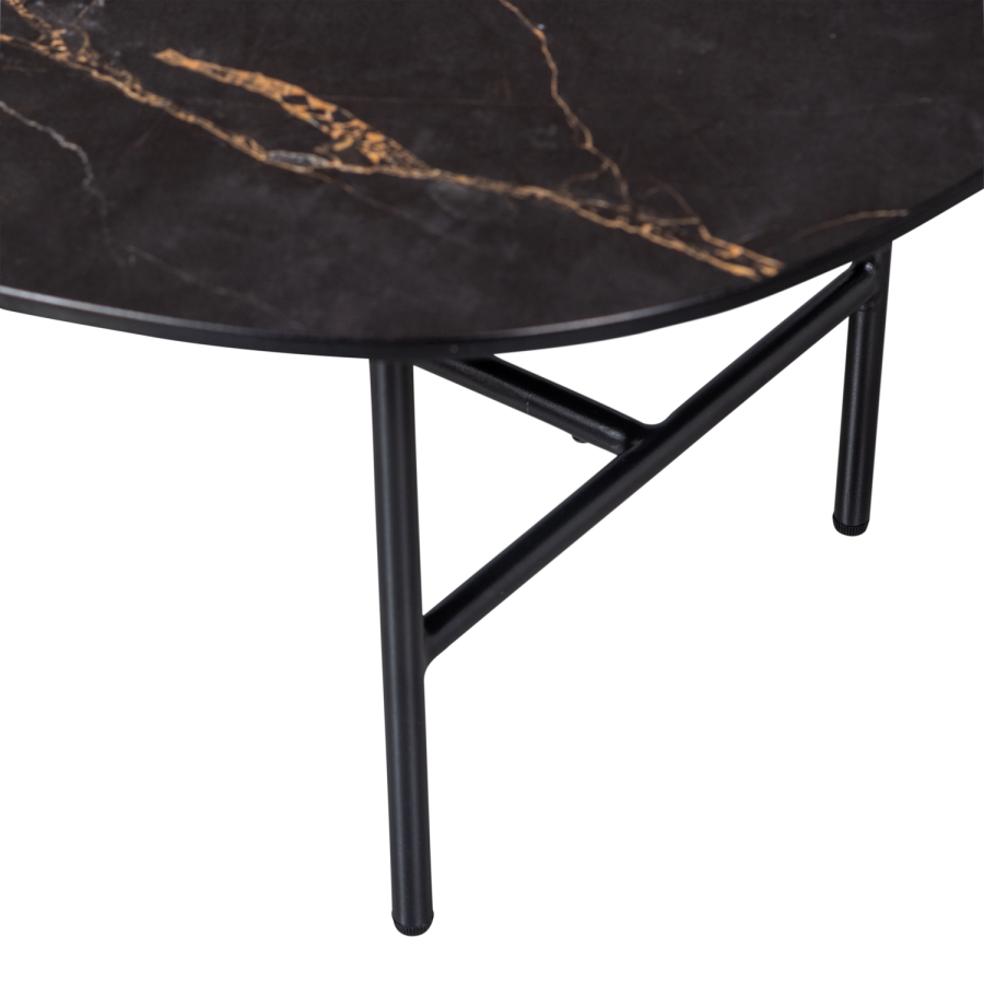 WOOOD VAJEN SOFFBORD MED MARMORLOOK BORDSKIVA SVART 80x60C