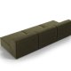 MICADONI Jodie sofa, 3 seter - grnn flyel og sort plast