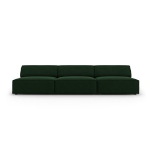 MICADONI Jodie sofa, 3 sder - grn fljl og sort plast