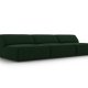 MICADONI Jodie sofa, 3 seter - grnn flyel og sort plast