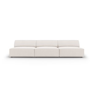 MICADONI Jodie sofa, 3 sder - beige stof og sort plast