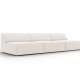 MICADONI Jodie sofa, 3 seter - beige stoff og sort plast