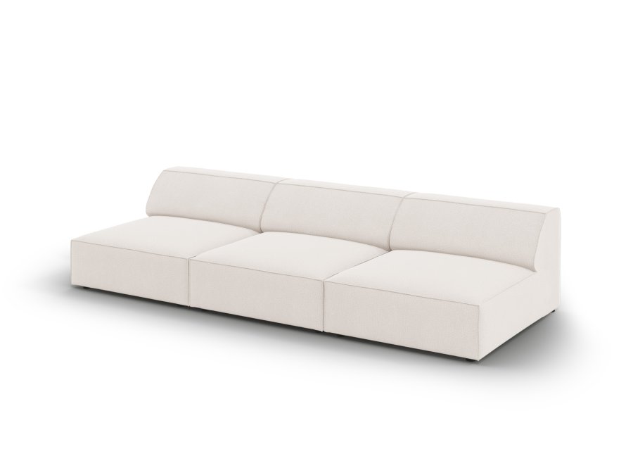 MICADONI Jodie sofa, 3 seter - beige stoff og sort plast
