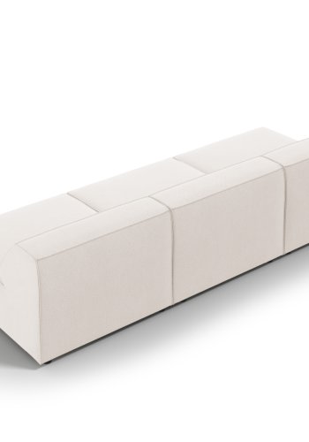 MICADONI Jodie sofa, 3 seter - beige stoff og sort plast
