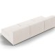 MICADONI Jodie sofa, 3 seter - beige stoff og sort plast
