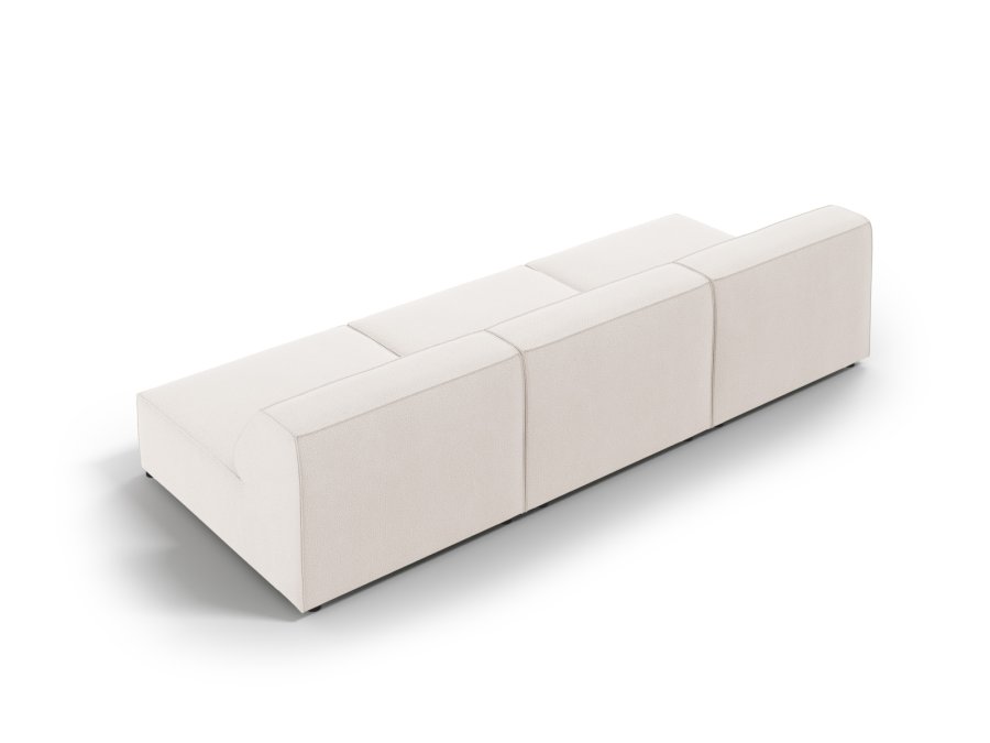 MICADONI Jodie sofa, 3 seter - beige stoff og sort plast