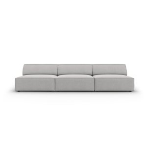 MICADONI Jodie sofa, 3 sder - gr stof og sort plast