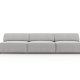 MICADONI Jodie sofa, 3 seter - grtt stoff og sort plast