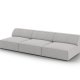 MICADONI Jodie sofa, 3 seter - grtt stoff og sort plast