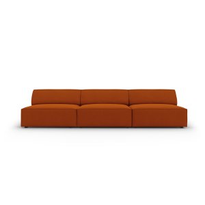 MICADONI Jodie sofa, 3 sder - orange stof og sort plast